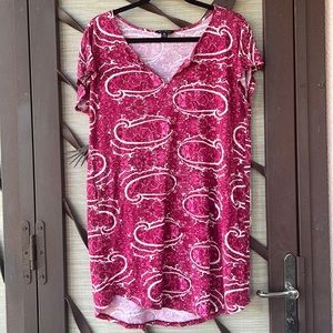 Lucky Brand Pink Floral T-Shirt Dress w/ Pockets
